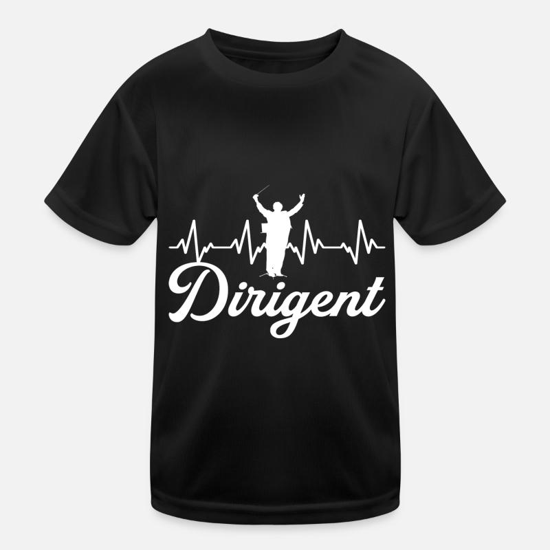 Dirigent Dirigentin Dirigieren Chor Herzschlag - Kinder Funktions-T-Shirt - Schwarz
