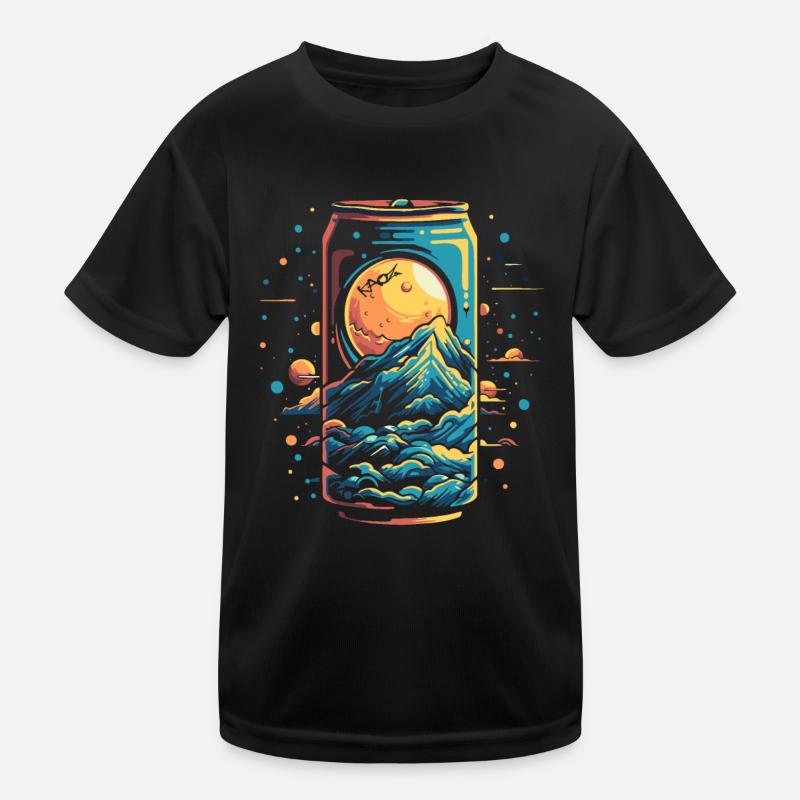 Space Universe Soda Can Kids Functional T-Shirt