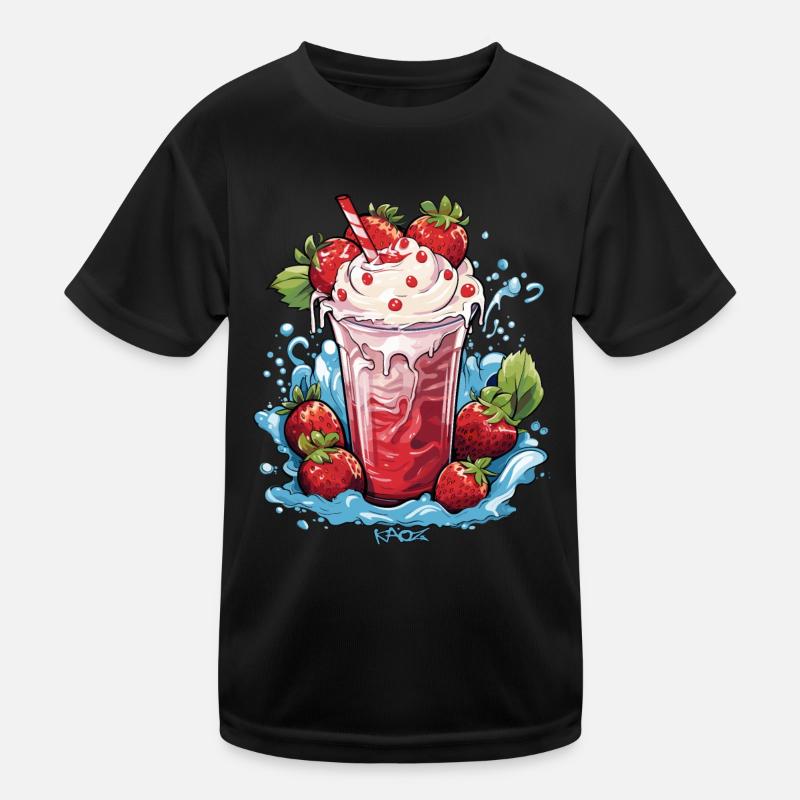 Erdbeer-Eiscreme-Milch Kinder Funktions-T-Shirt