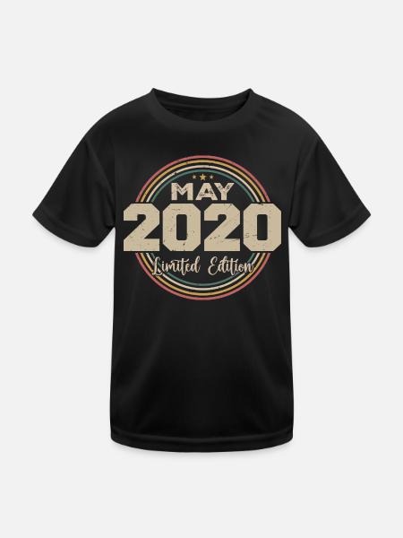 May 2020 Vintage Born In May 2020 Anniversary - Kids Functional T-Shirt - black - Front