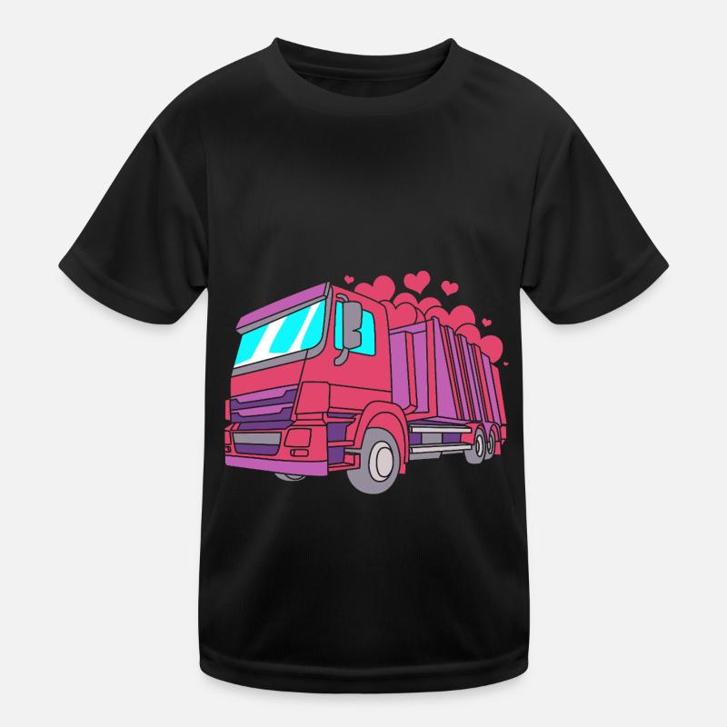 Mülleimer Müllwagen Müllauto Müllmann Kinder Funktions-T-Shirt