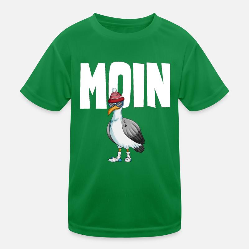 Plattdeutsche Möwe Moin Spruch Nordsee Liebhaber Kinder Funktions-T-Shirt