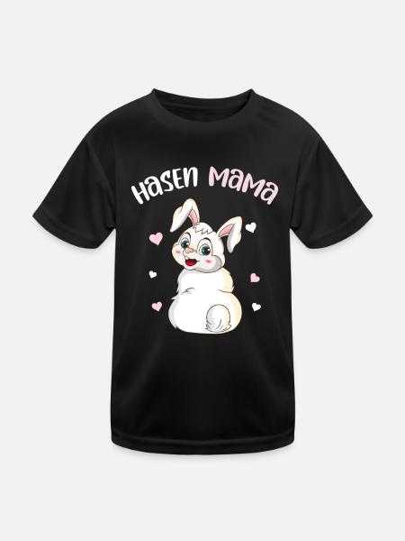Hasenfreund Mom Hasenmutti Outfit beste Hasen Mama - Kinder Funktions-T-Shirt - Schwarz - Vorne