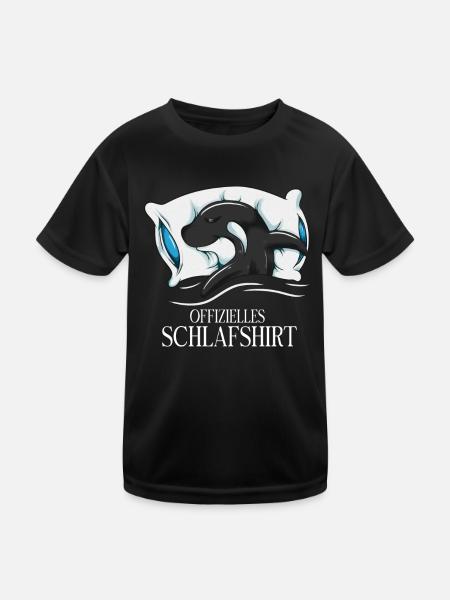 Nachthemd Pyjama Orca Schlafanzug Wal Liebhaber - Kinder Funktions-T-Shirt - Schwarz - Vorne