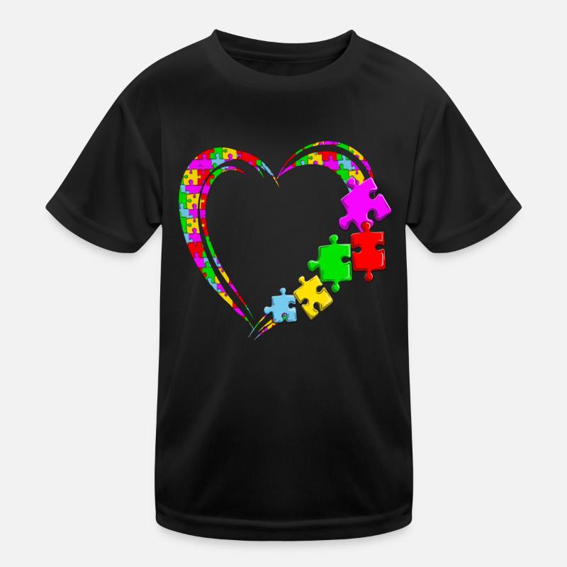 Autismus Bundes Herz Glückliche Eltern Geschwister Kinder Funktions-T-Shirt