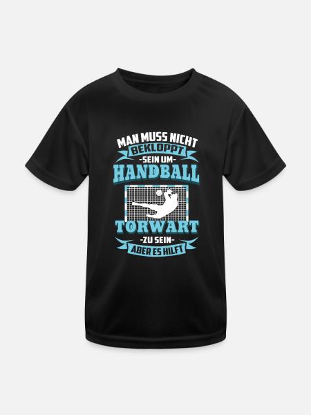 Handballer Handballerinnen Witziger Handballspruch - Kinder Funktions-T-Shirt - Schwarz - Vorne