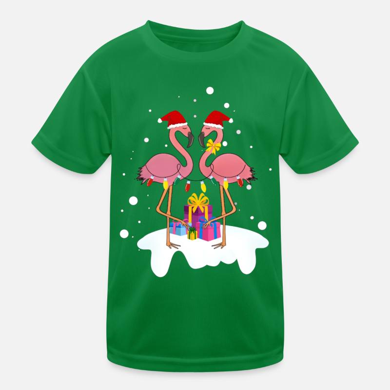 Flamingo-Weihnachten. Weihnachtsgeschenk Kinder Funktions-T-Shirt