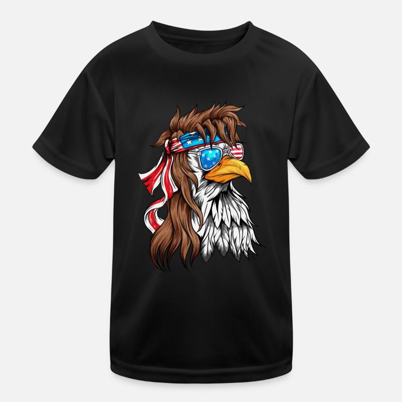 Eagle Bald Eagle Golden Eagle USA Flag Kids Functional T-Shirt