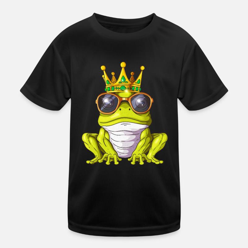 Cool Frog Prince Royalty Toads King Crown Kids Functional T-Shirt