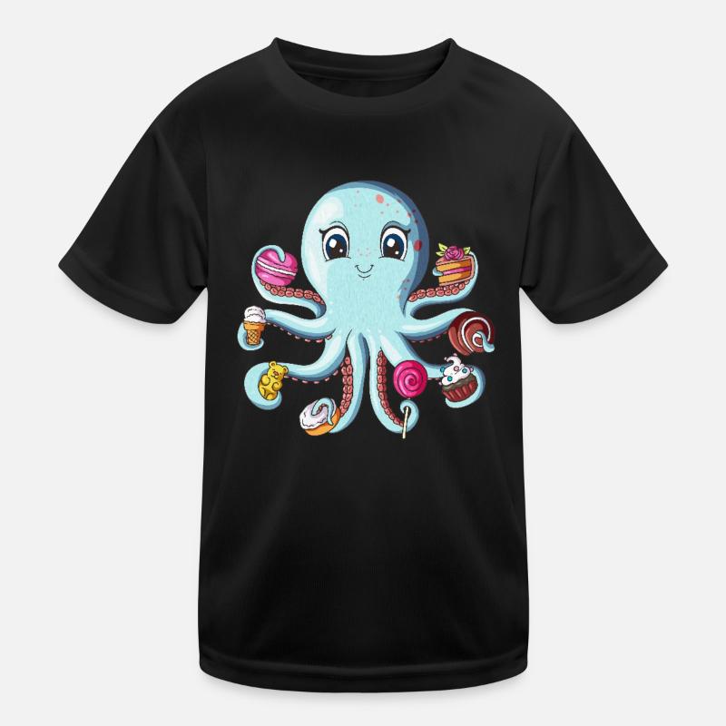 Sweet Tentacle Eight-Armed Octopus Dessert Candy Kids Functional T-Shirt