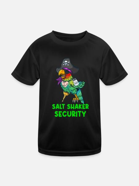 Drôle Pirate Perroquet Salière Sécurité - T-shirt sport Enfant - noir - Devant