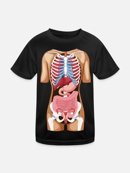 Lage Organe - Anatomie Mensch menschlicher Körper - Kinder Funktions-T-Shirt - Schwarz