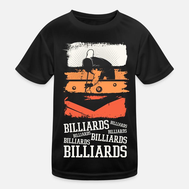 Billard Pool Snooker Queue Kugeln Vintage Retro Kinder Funktions-T-Shirt