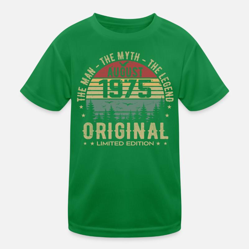 Legend Since Aug 1975 Birthday Gift 1975 Kids Functional T-Shirt