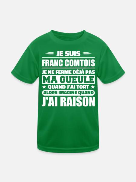 Franc comtois je ferme pas ma gueule franche comté - T-shirt sport Enfant - vert - Devant