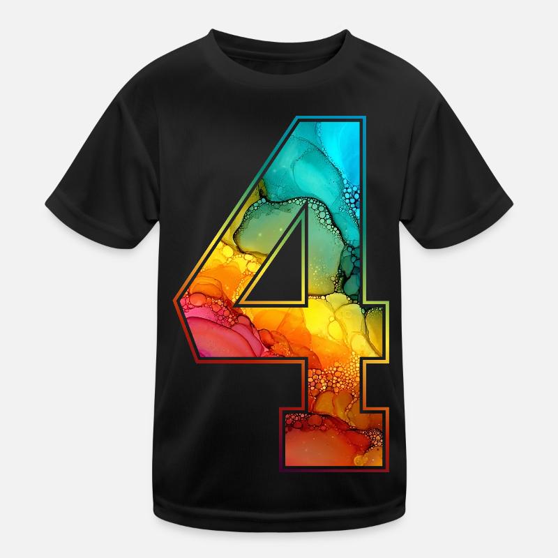 NR. 4 NUMMER 4 COLLEGE 4. GEBURTSTAG Kinder Funktions-T-Shirt