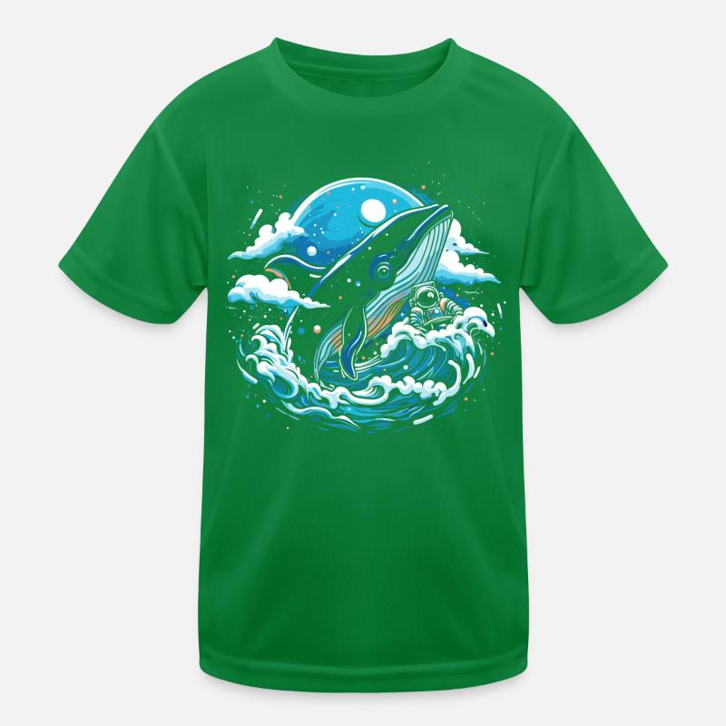 Space Whale Imagination Kids Functional T-Shirt