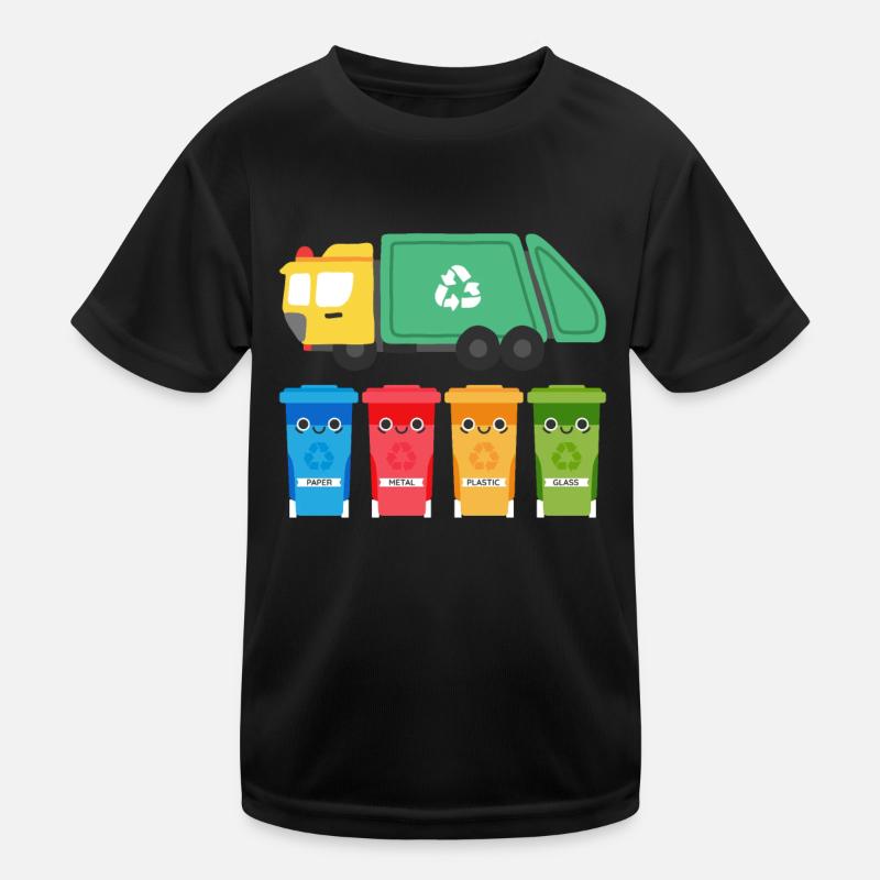 I Love Garbage Trucks Kids Functional T-Shirt
