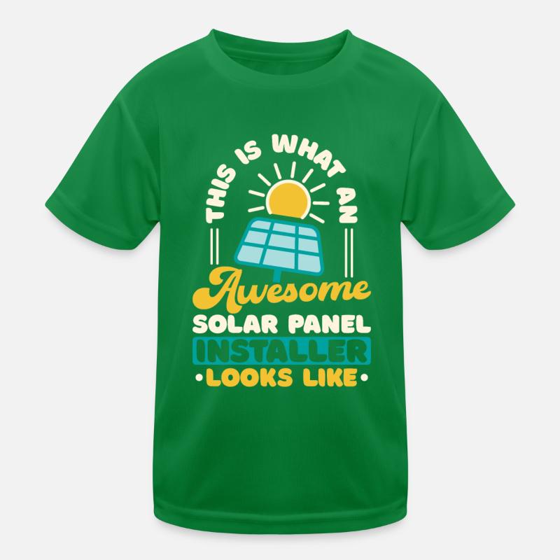 Solar Panel Installer Kids Functional T-Shirt