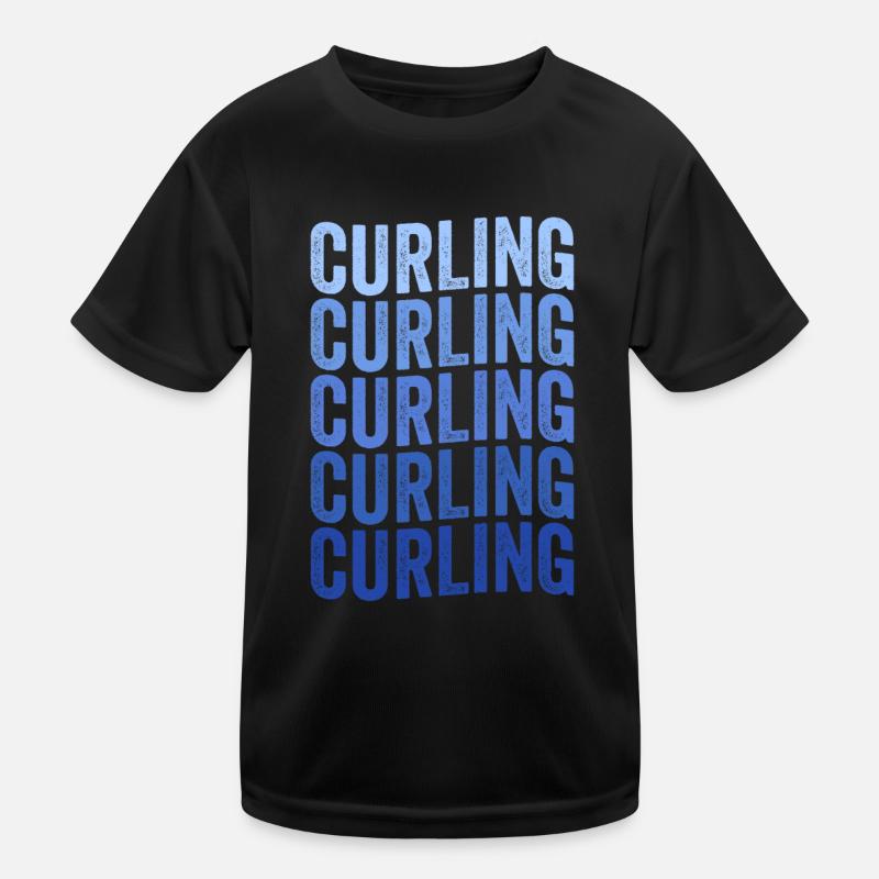 Curling Player Kids Functional T-Shirt