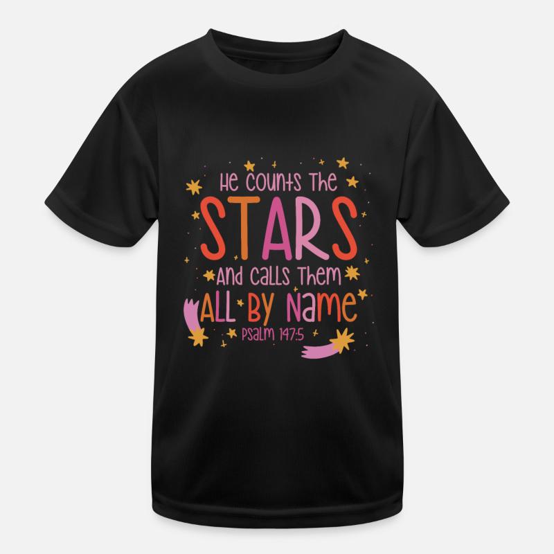 Il compte les étoiles Psaume 147:4 T-shirt sport Enfant