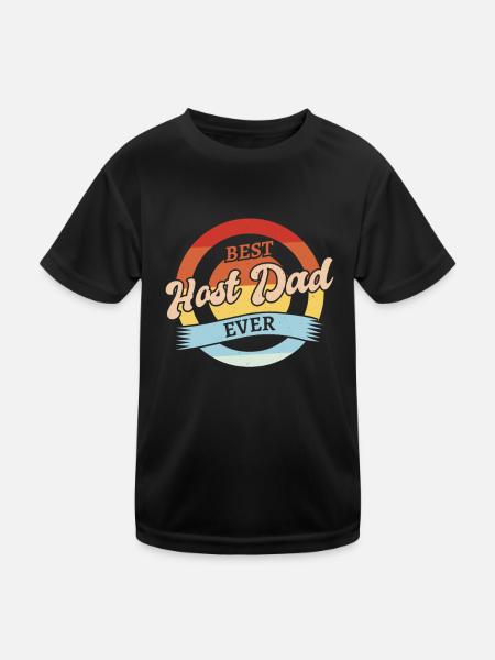 Host Parents Host Dad - Kinder Funktions-T-Shirt - Schwarz - Vorne
