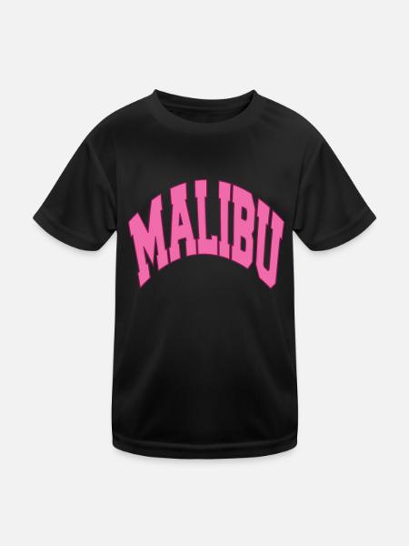 MALIBU California Sport T-Shirt Pink - Kinder Funktions-T-Shirt - Schwarz - Vorne