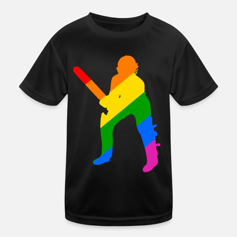Batsman dans l’arc-en-ciel de cricket T-shirt sport Enfant
