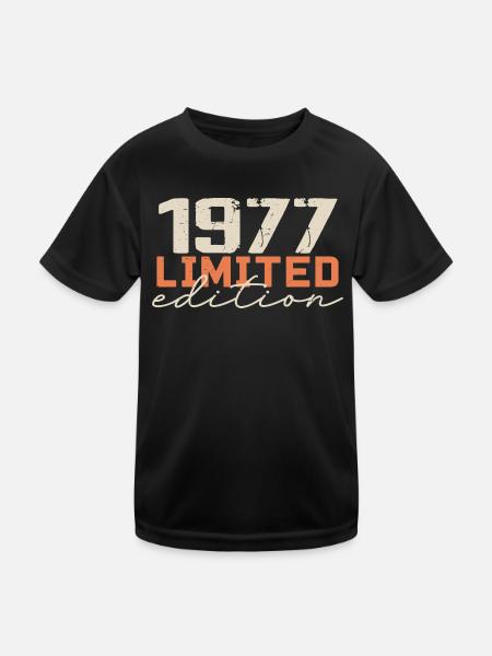 Born in 1977 | Vintage 1977 Retro Anniversary - Kids Functional T-Shirt - black