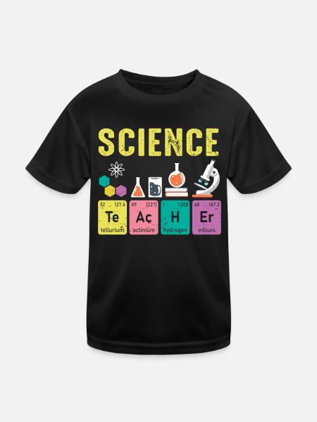 Naturwissenschaft Lehrer Regelmäßige Elemente - Kinder Funktions-T-Shirt - Schwarz - Vorne