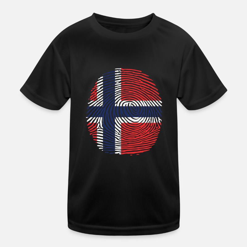 empreinte digitale du drapeau norvégien T-shirt sport Enfant