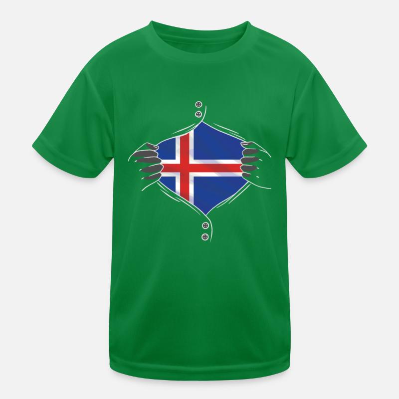empreinte digitale du drapeau islandais T-shirt sport Enfant