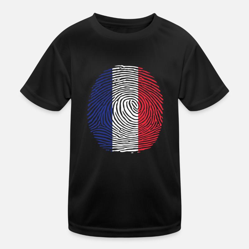 empreinte digitale du drapeau français T-shirt sport Enfant