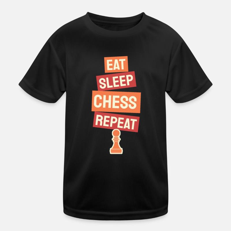Eat Sleep Chess Repeat Kinder Funktions-T-Shirt