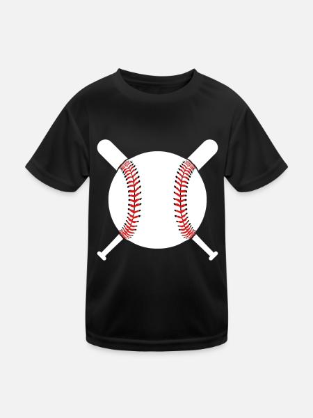 BASEBALL BASEBALLSPIELER - Kinder Funktions-T-Shirt - Schwarz - Vorne