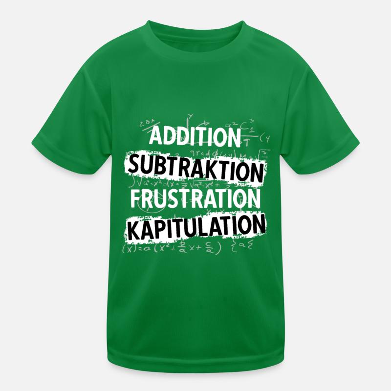 Addition Subtraktion Frustration Kapitulation Kinder Funktions-T-Shirt