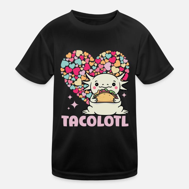 Axolotl Taco Herz Valentinstag Geschenk Kawaii Kinder Funktions-T-Shirt