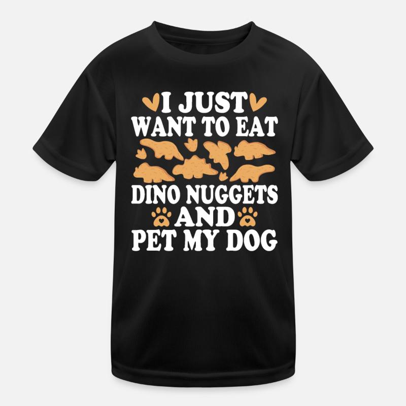 Dinosaur Saying Dino Nuggets Chicken Nugget Kids Functional T-Shirt