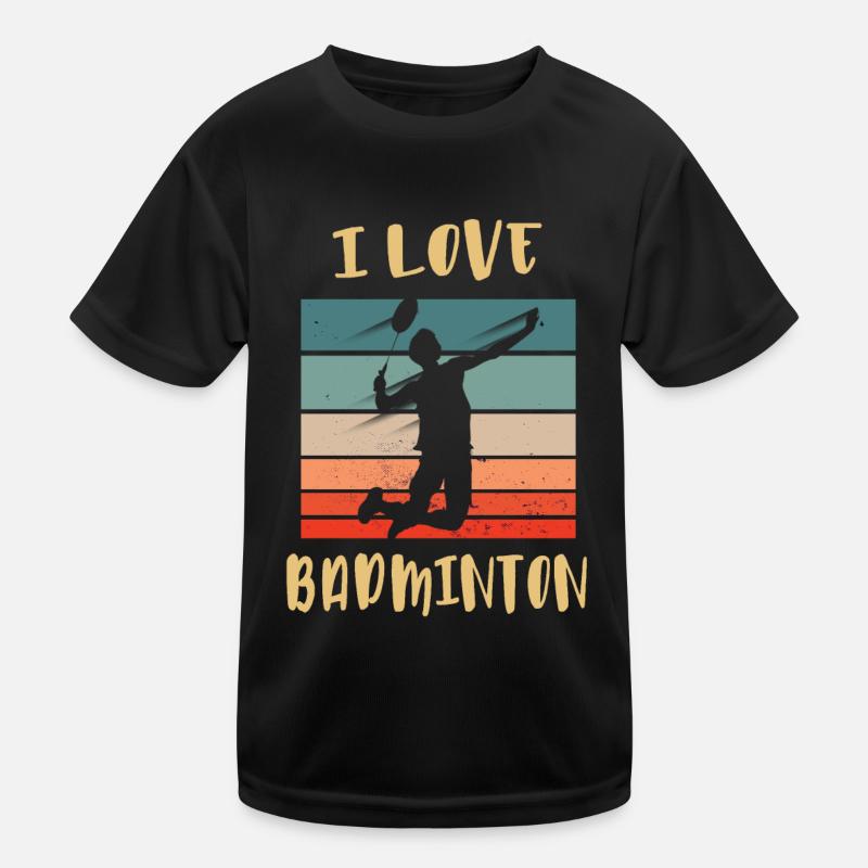 I love Badminton Jump Smash Kids Functional T-Shirt