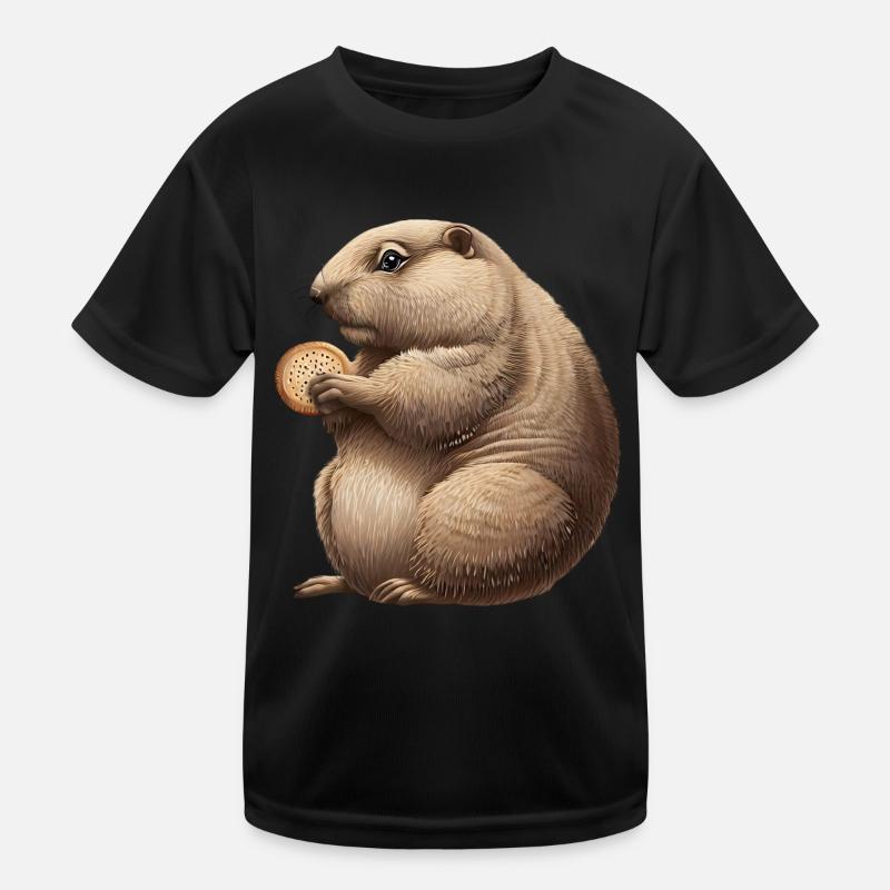 Groundhog with Cracker Kids Functional T-Shirt