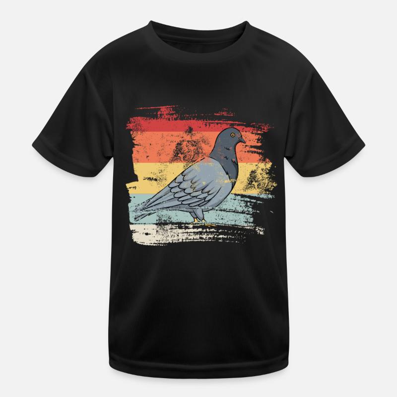 Retro Vogel Taube Kinder Funktions-T-Shirt