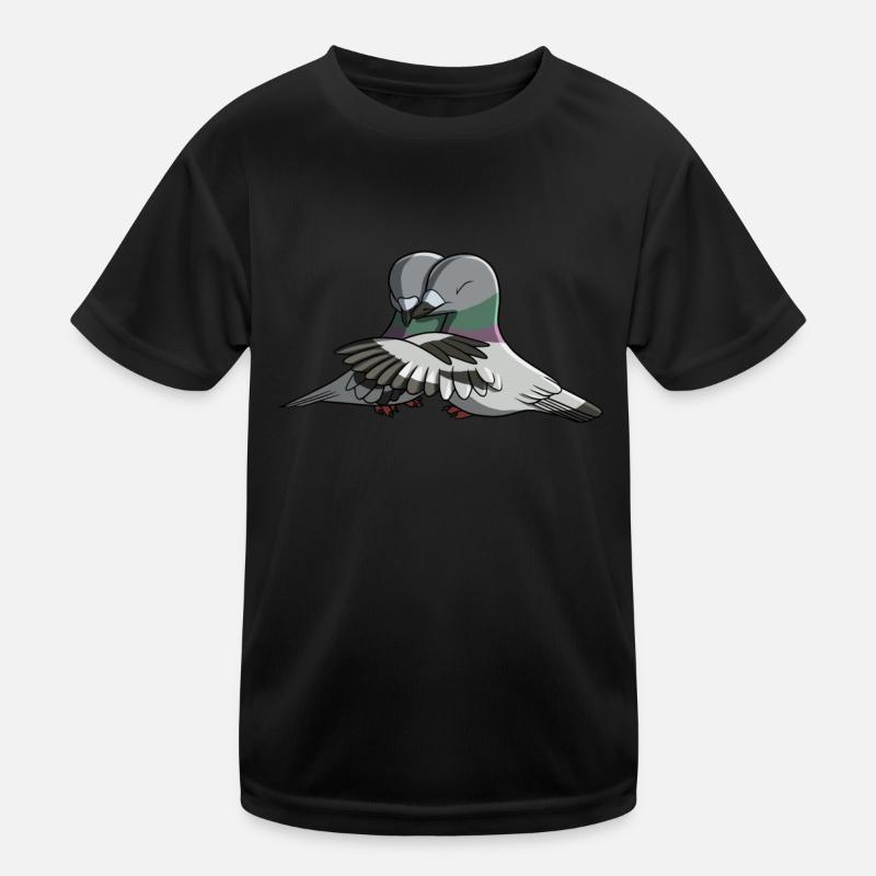 Hugging Birds Pigeon Kids Functional T-Shirt