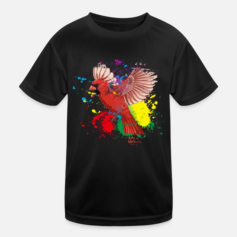 Bunter Fliegender Splash Vogel Rotkardinal Kinder Funktions-T-Shirt