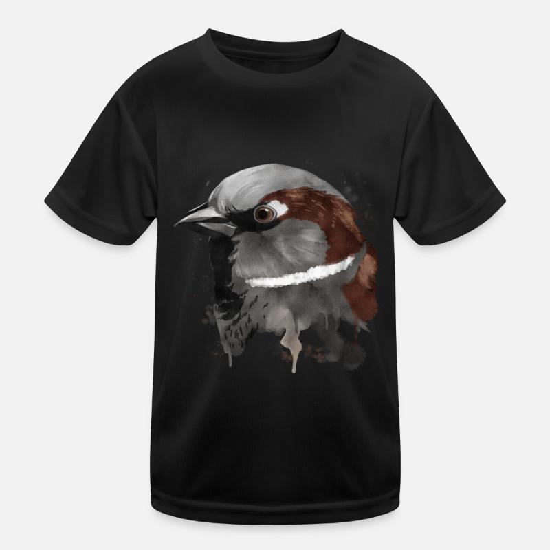 Haussperling Splash Hausspatz Vogel Spatz Kinder Funktions-T-Shirt