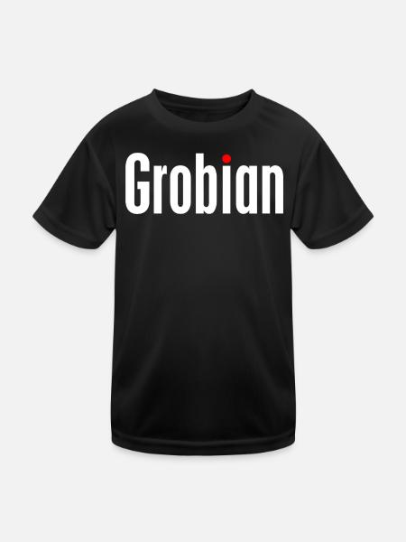 Grobian - Kinder Funktions-T-Shirt - Schwarz - Vorne