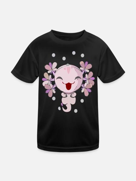 Axolotl - Kinder Funktions-T-Shirt - Schwarz