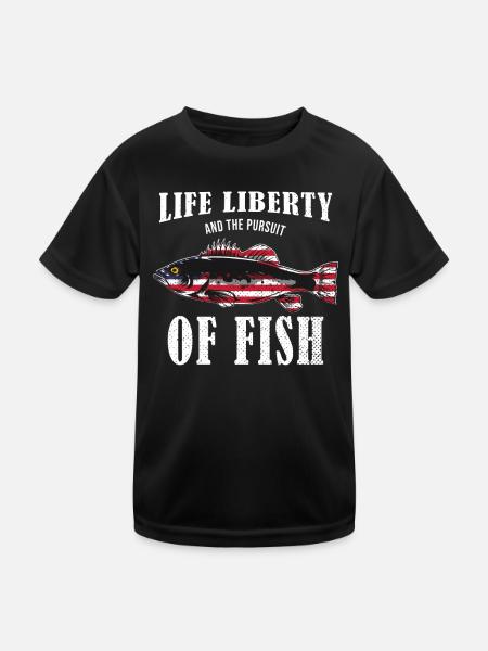 Life Liberty & The Pursuit Of Fish USA Fishing - T-shirt sport Enfant - noir - Devant