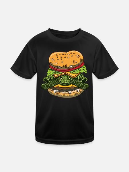 Lustiger Rotohr Slider Besitzer Burger - Kinder Funktions-T-Shirt - Schwarz - Vorne
