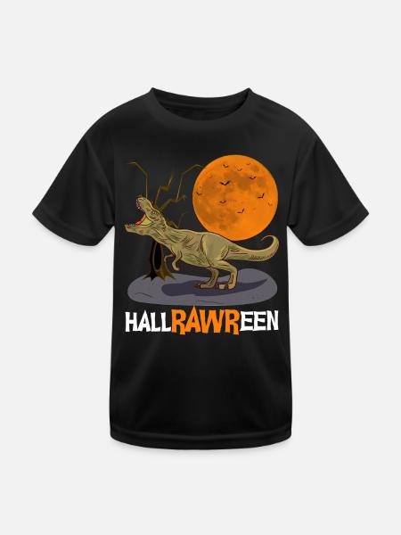 T Rex Halloween Dinosaur Costume - Kids Functional T-Shirt - black - Front