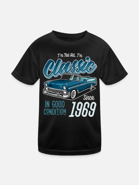 I'm Not Old I'm Classic Car Vintage Born In 1969 - Kids Functional T-Shirt - black - Front